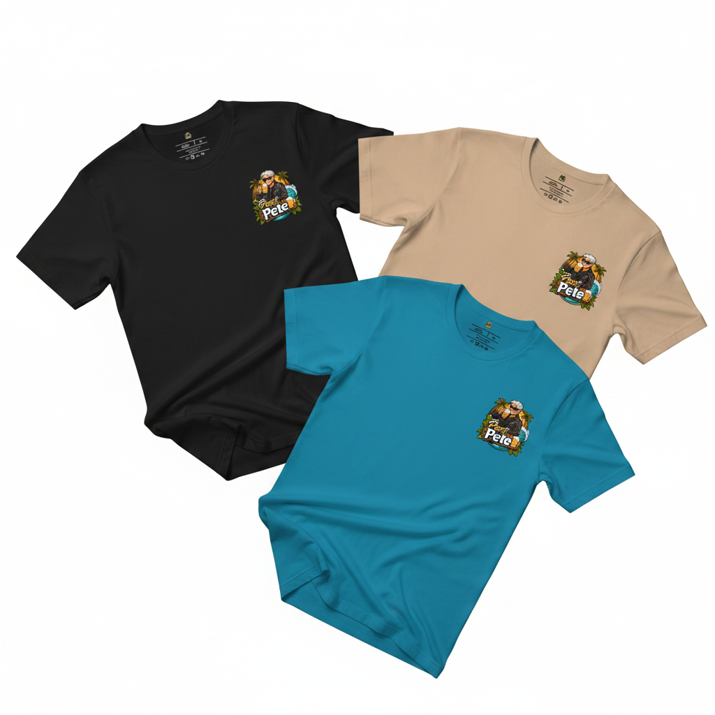 Pssst Pete Tees – Casual Flat Lay